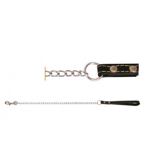 Triol поводок-цепь с кожаной ручкой Triol поводок-цепь с кожаной ручкой